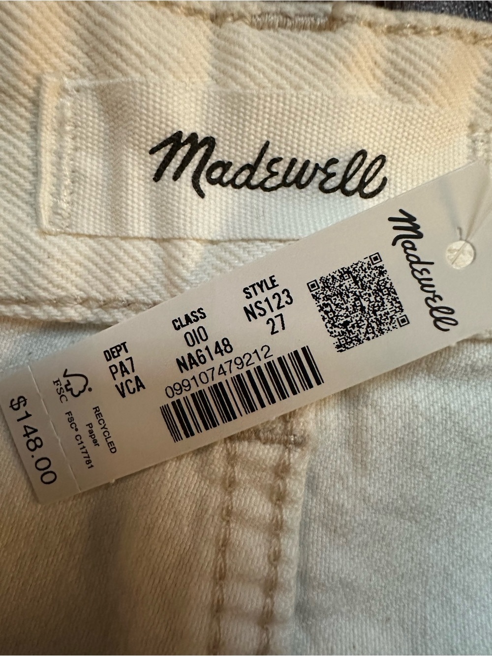 NWT Madewell Darted Barrel-Leg Jean Vintage Canvas 27 - Picture 7 of 15